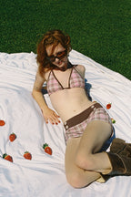 plaid bikini top
