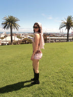 plaid swim shorts